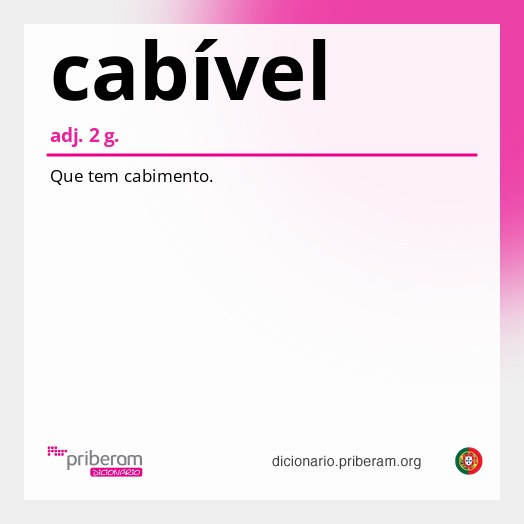 Significado de cabível