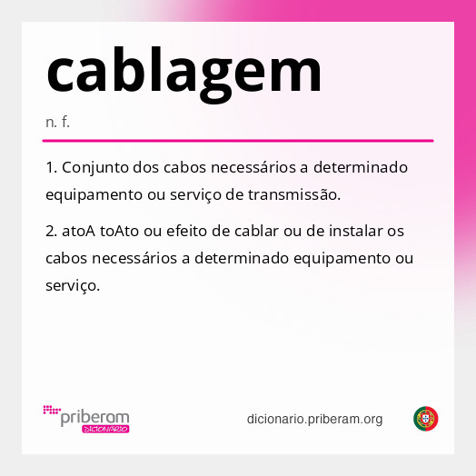 Significado de cablagem