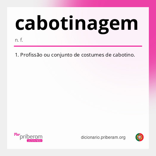 Significado de cabotinagem