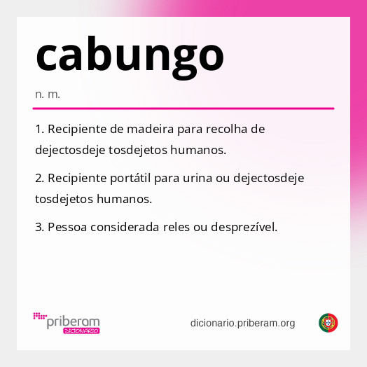 Significado de cabungo