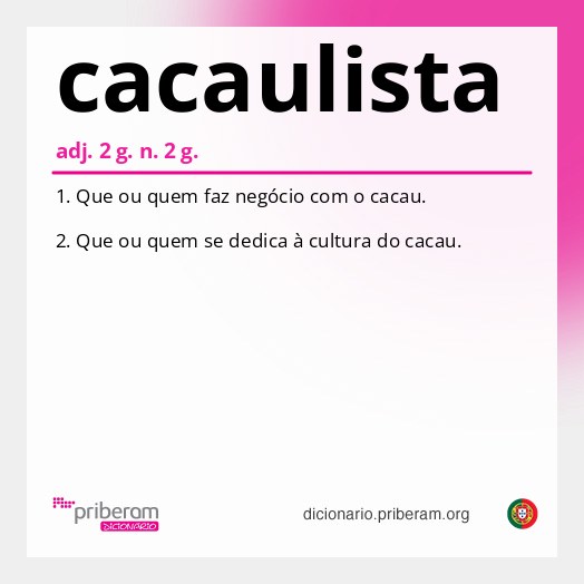 Significado de cacaulista