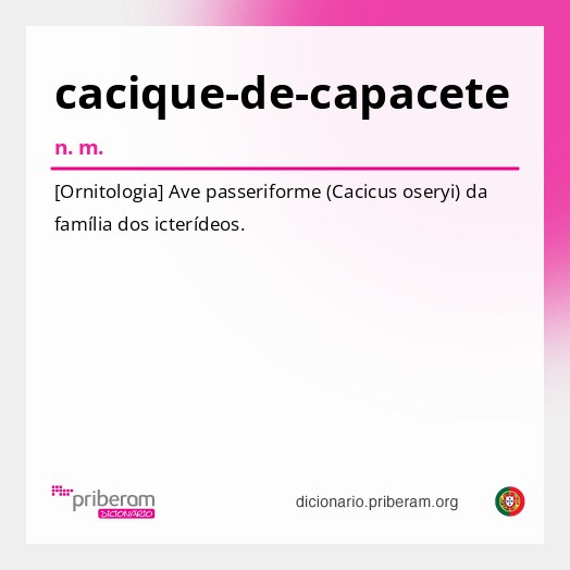 Significado de cacique-de-capacete