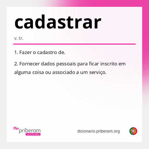 Significado de cadastrar