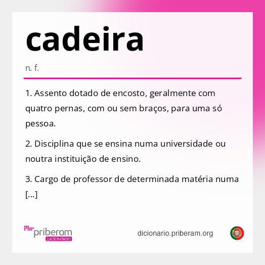 Significado de cadeira