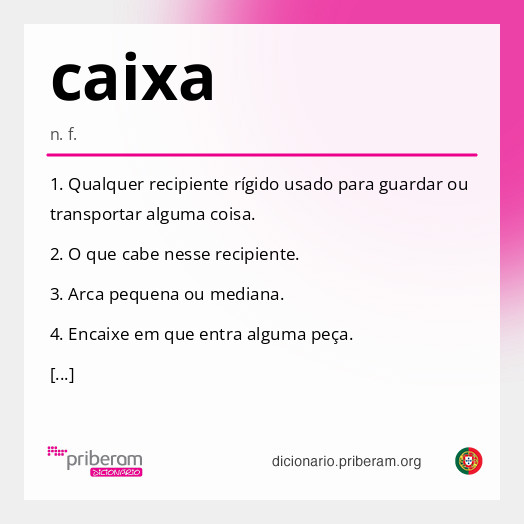Significado de caixa