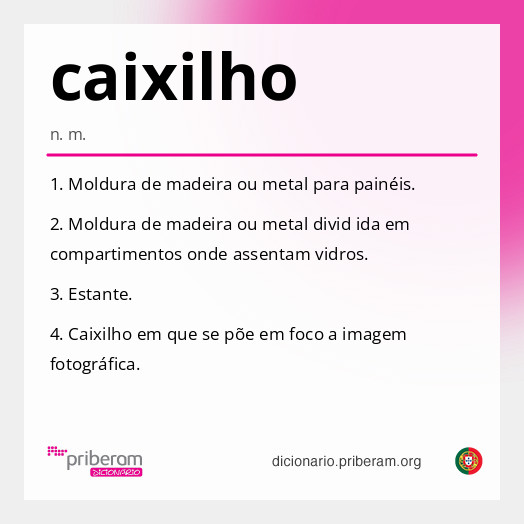 Significado de caixilho