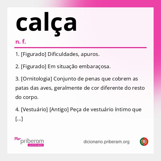 Significado de calça
