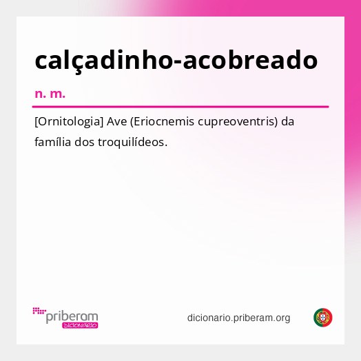 Significado de calçadinho-acobreado