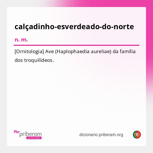 Significado de calçadinho-esverdeado-do-norte