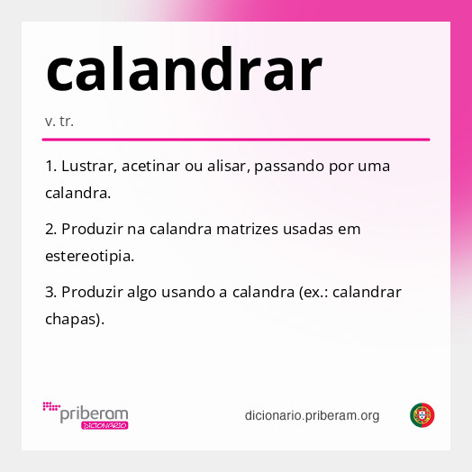 Significado de calandrar