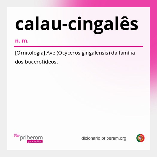 Significado de calau-cingalês