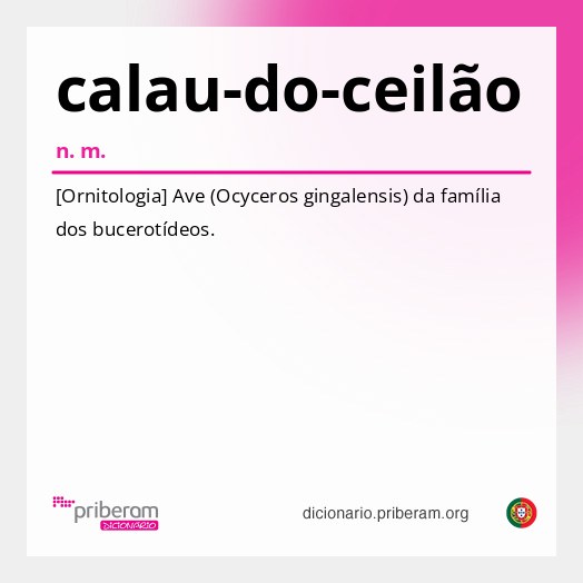 Significado de calau-do-ceilão