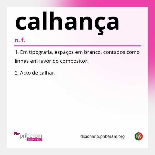 Significado de calhança