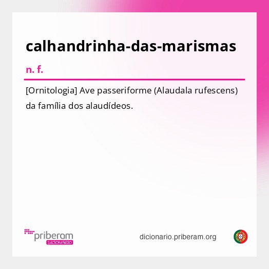 Significado de calhandrinha-das-marismas