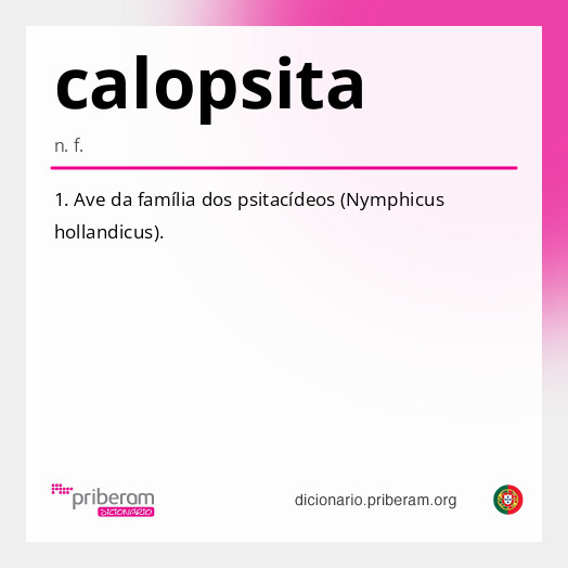 Significado de calopsita