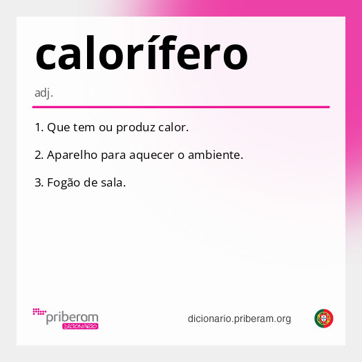 Significado de calorífero
