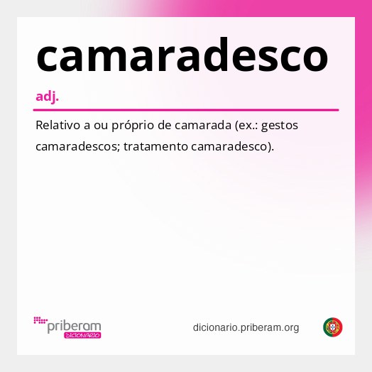 Significado de camaradesco