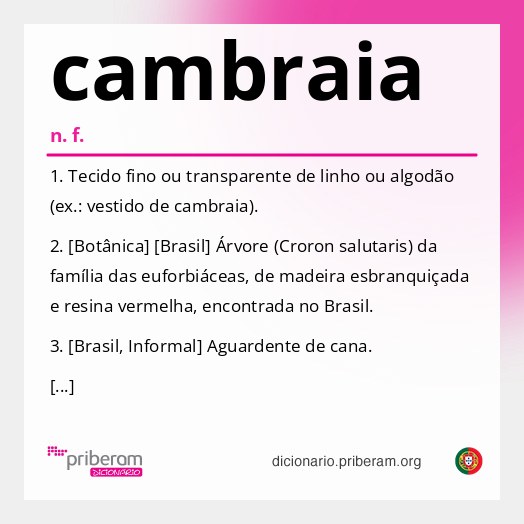 Significado de cambraia