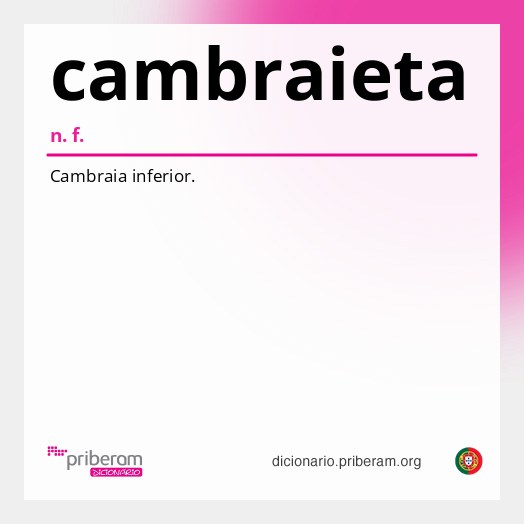 Significado de cambraieta