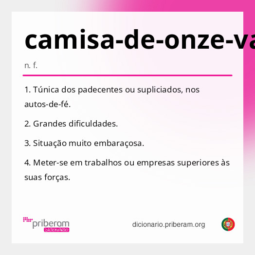 Significado de camisa-de-onze-varas