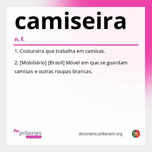 Significado de camiseira