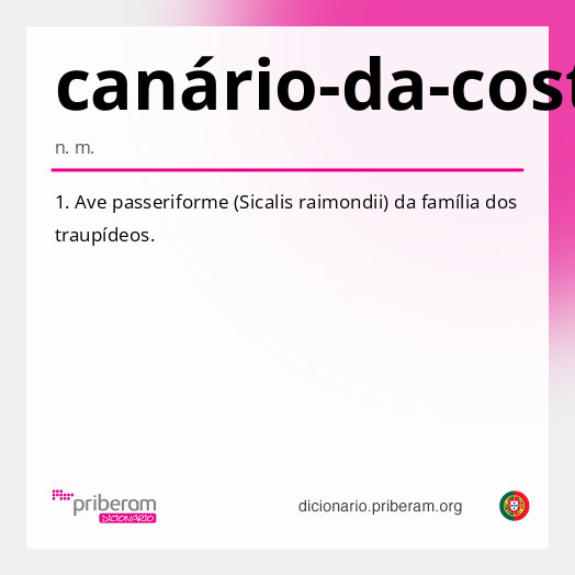 Significado de canário-da-costa