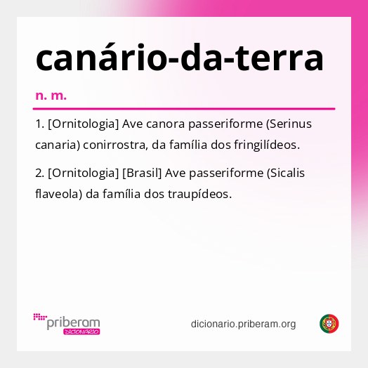 Significado de canário-da-terra