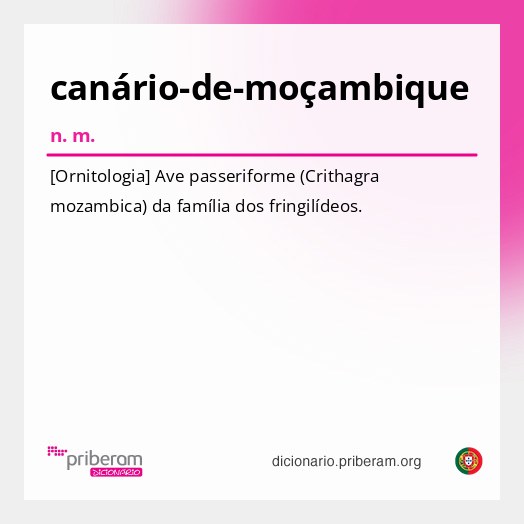 Significado de canário-de-moçambique