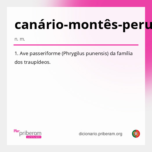 Significado de canário-montês-peruano