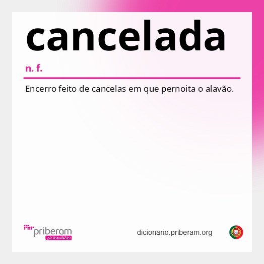 Significado de cancelada