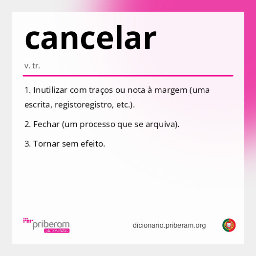 Significado de cancelar
