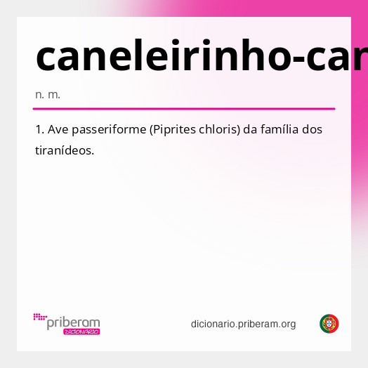 Significado de caneleirinho-cantor