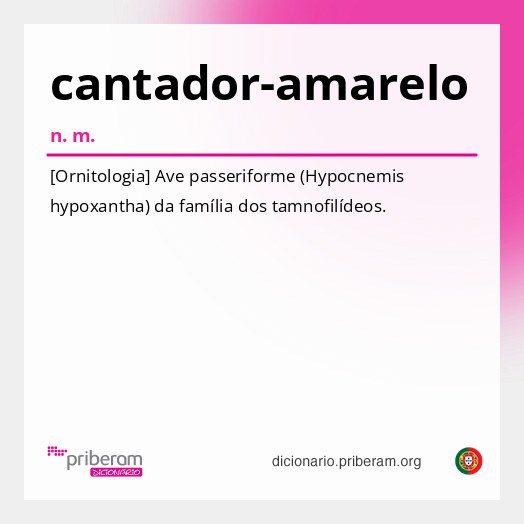 Significado de cantador-amarelo