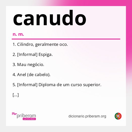 Significado de canudo