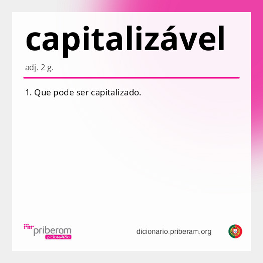 Significado de capitalizável