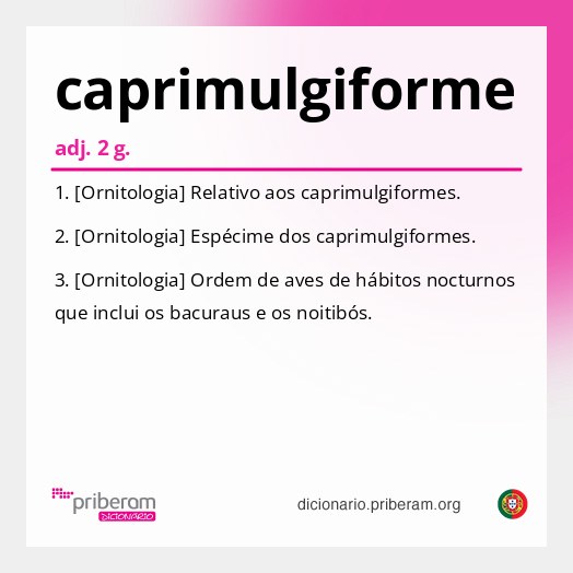 Significado de caprimulgiforme