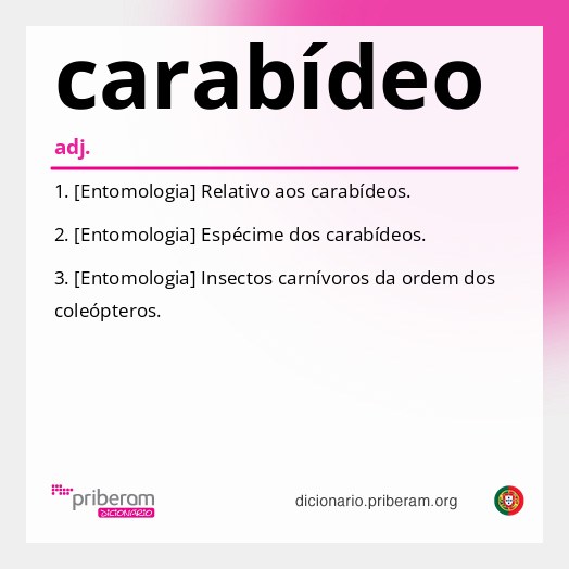 Significado de carabídeo