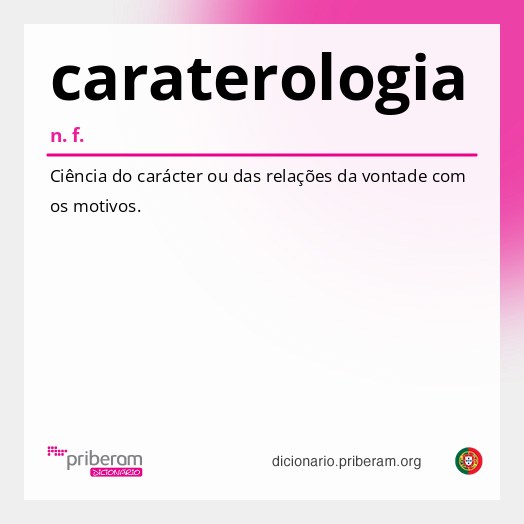 Significado de caraterologia