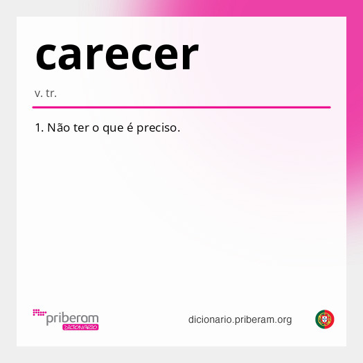 Significado de carecer