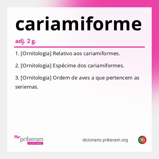 Significado de cariamiforme