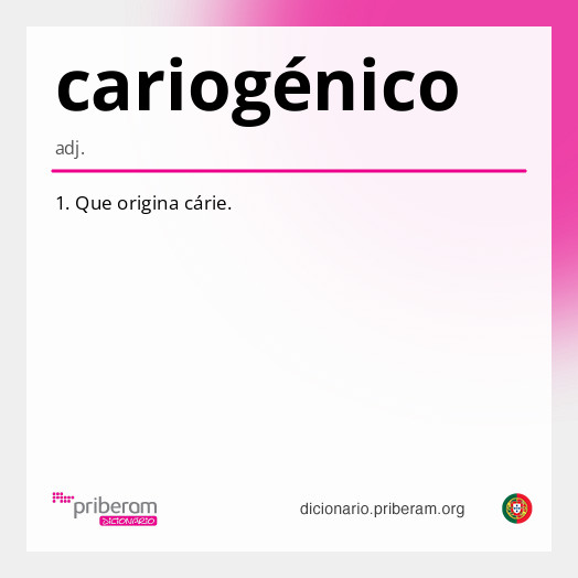 Significado de cariogénico