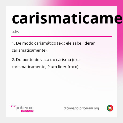 Significado de carismaticamente