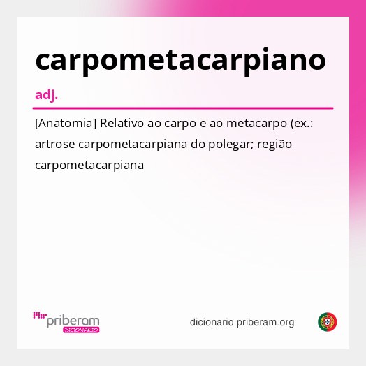 Significado de carpometacarpiano