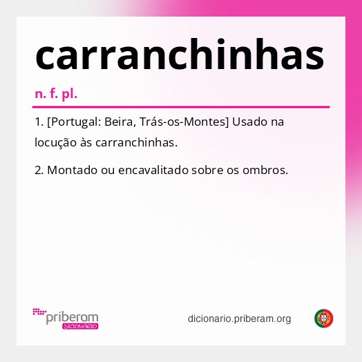 Significado de carranchinhas