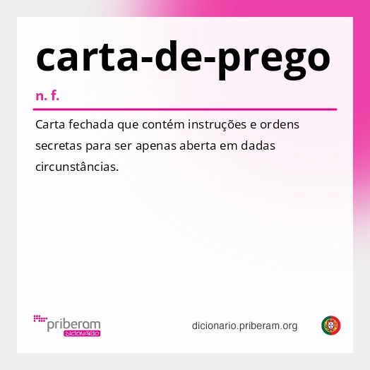 Significado de carta-de-prego