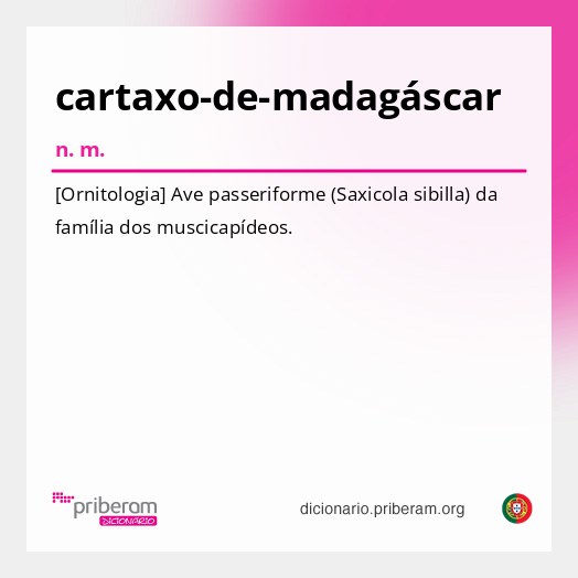 Significado de cartaxo-de-madagáscar