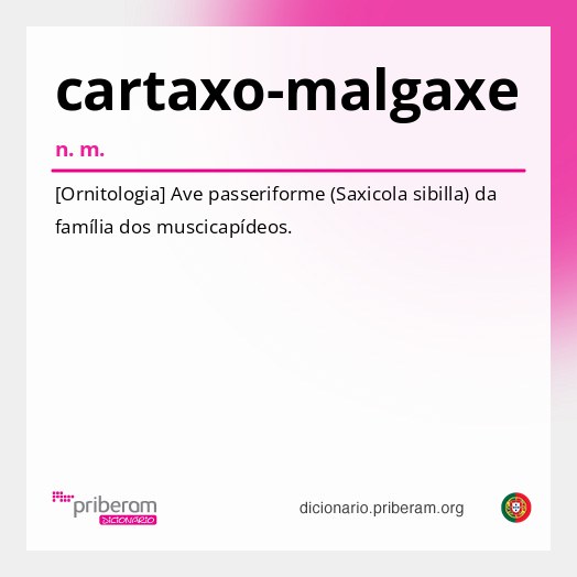 Significado de cartaxo-malgaxe