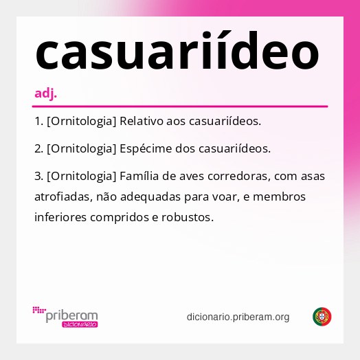 Significado de casuariídeo