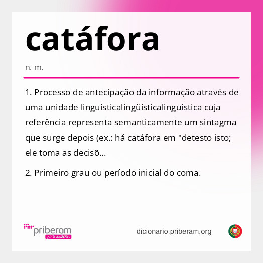 Significado de catáfora