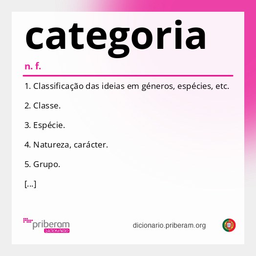Significado de categoria